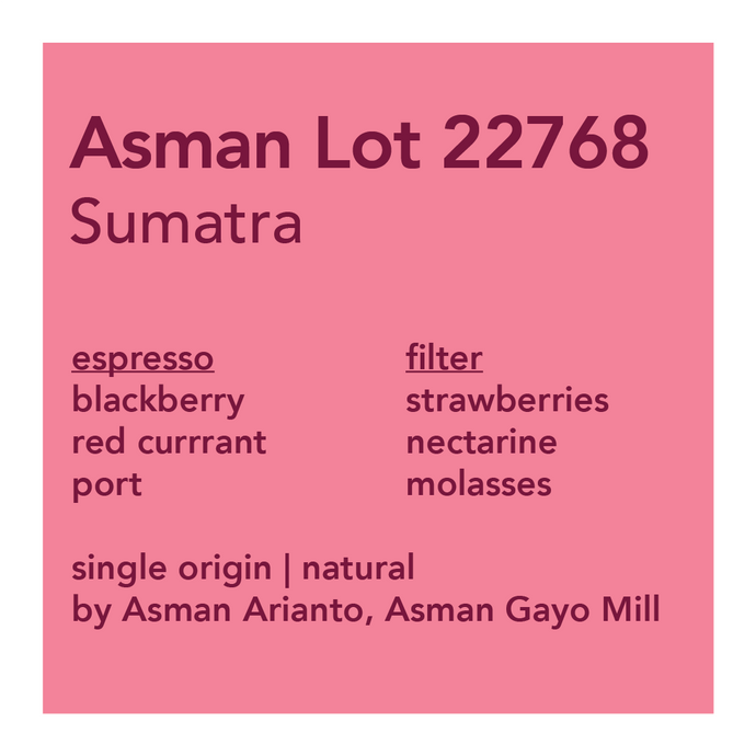 Asman Lot 768, Sumatra