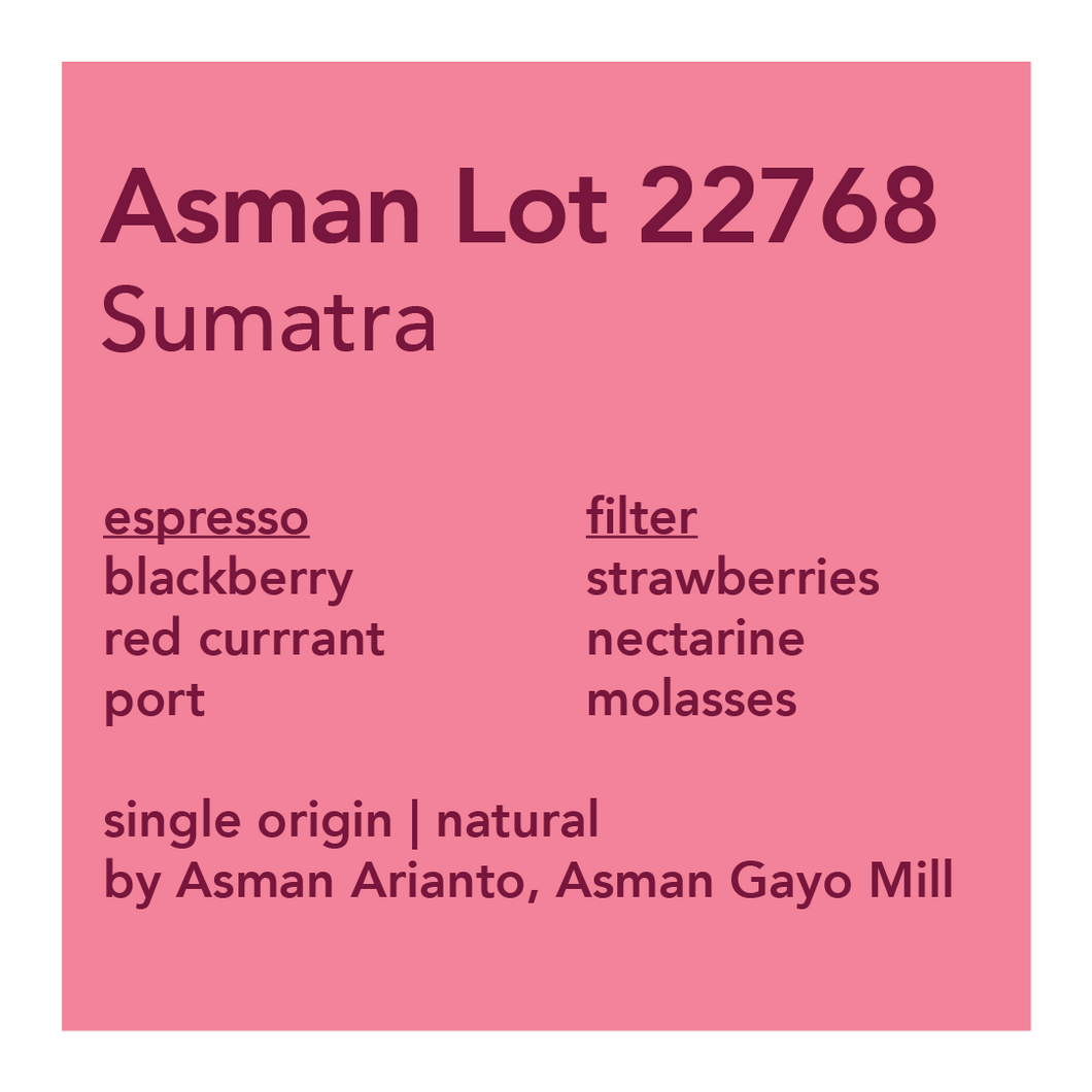 Asman Lot 768, Sumatra